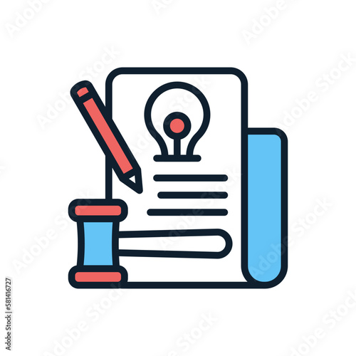 Patent Law icon in vector. illustration