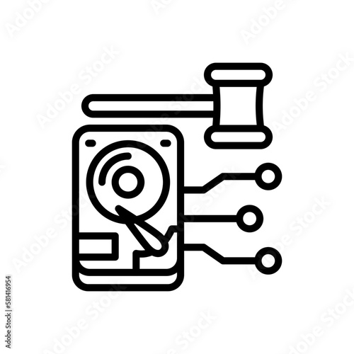 E Discovery Law icon in vector. illustration