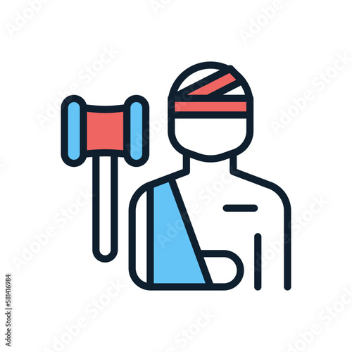 Personal Injury Law icon in vector. illustration