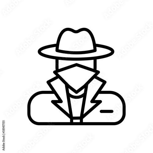 Bandit icon in vector. illustration