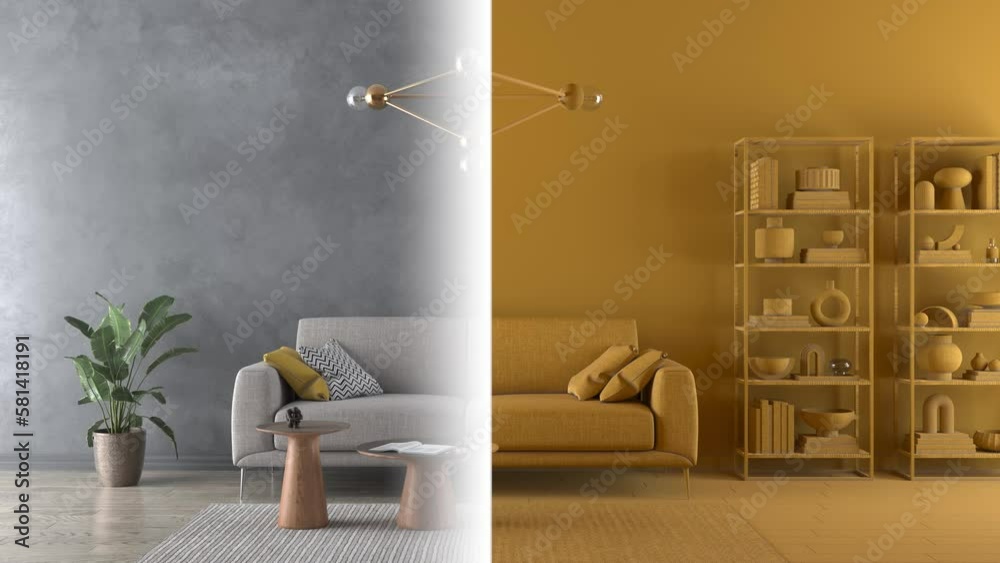 Realistic modern interior from 3d illustration