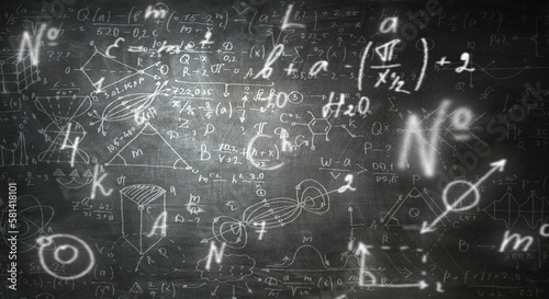Blackboard with formulas