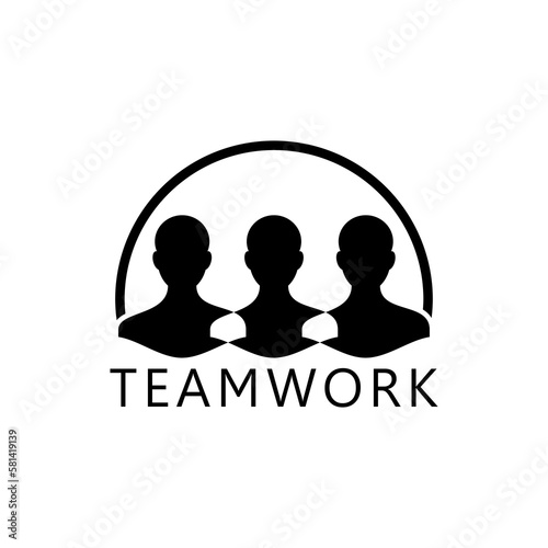 Teamwork People human logo icon isolated on transparent background