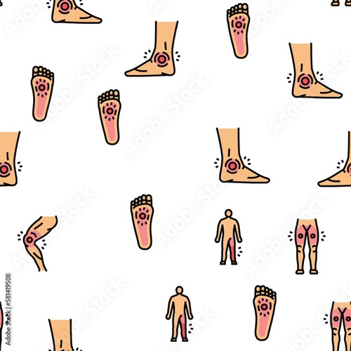 pain body ache health back vector seamless pattern