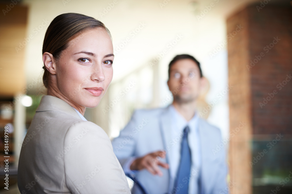 Together we make a great partnership. Portrait of an attractive businesswoman in the office. Together we make a great partnership. Portrait of an attractive businesswoman in the office.