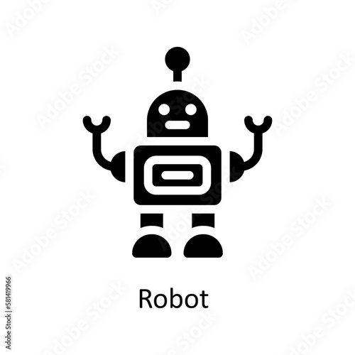 Robot Vector solid Icons. Simple stock illustration stock