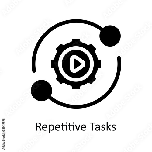 Repetitive Tasks Vector   solid Icons. Simple stock illustration stock