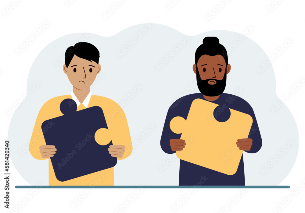 Team metaphor. People putting puzzle pieces together. The concept of teamwork and cooperation. Business concept. Team metaphor. People putting puzzle pieces together. The concept of teamwork and cooperation. Business concept.