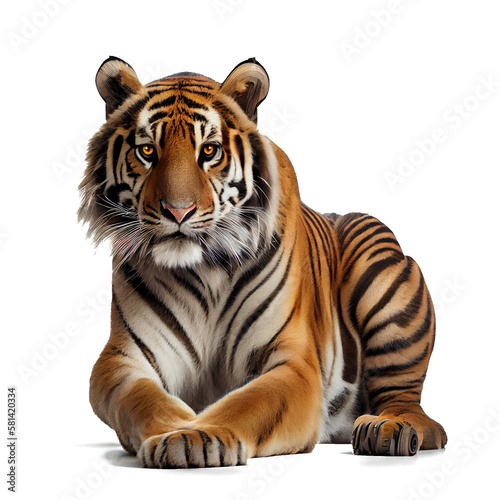 Fotobehang tiger isolated on white background