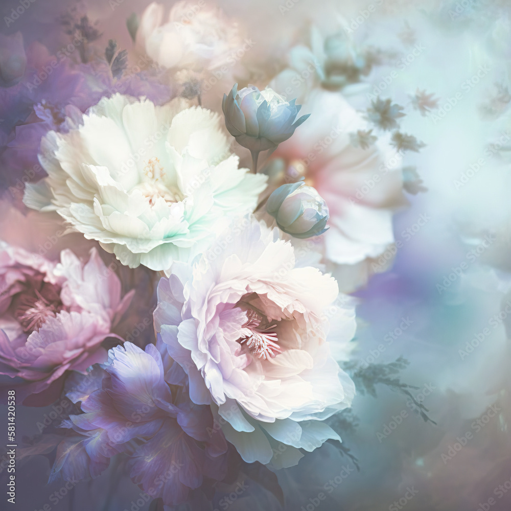 Floral background graphic, high quality, pastel colors, sentimental