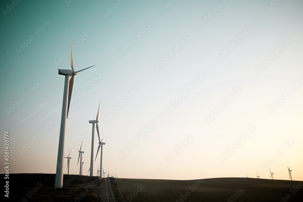 Obraz premium Wind turbine generators for renewable electricity production