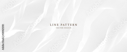 Premium background design with white line pattern (texture) in luxury. Abstract horizontal vector template for business banner, formal backdrop, prestigious voucher, luxe invite