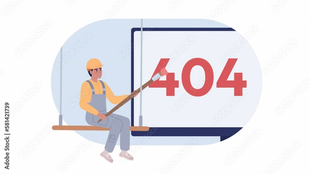 Animated construction 404 error. Website trouble. Empty state 4K video footage with alpha channel transparency. Flash message. Color failed loading animation for broken link, web design Animated construction 404 error. Website trouble. Empty state 4K video footage with alpha channel transparency. Flash message. Color failed loading animation for broken link, web design