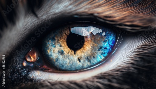 Macro close-up photography of a mystical cat eye