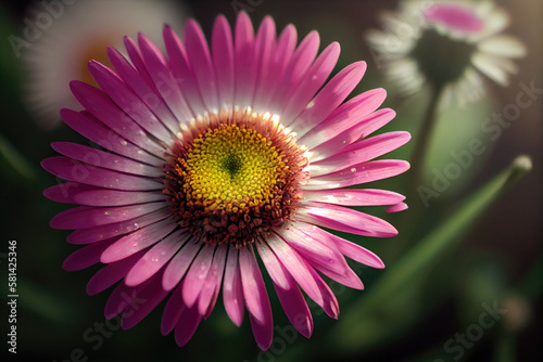 Close-up photo of pink daisies.