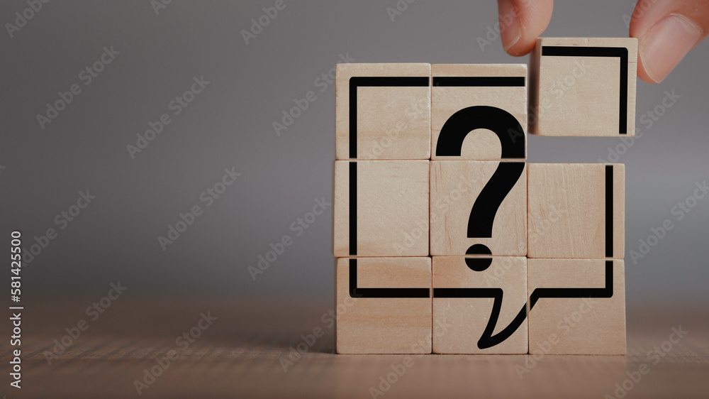 Problem and solution, Root cause analysis concepts. Question mark ...