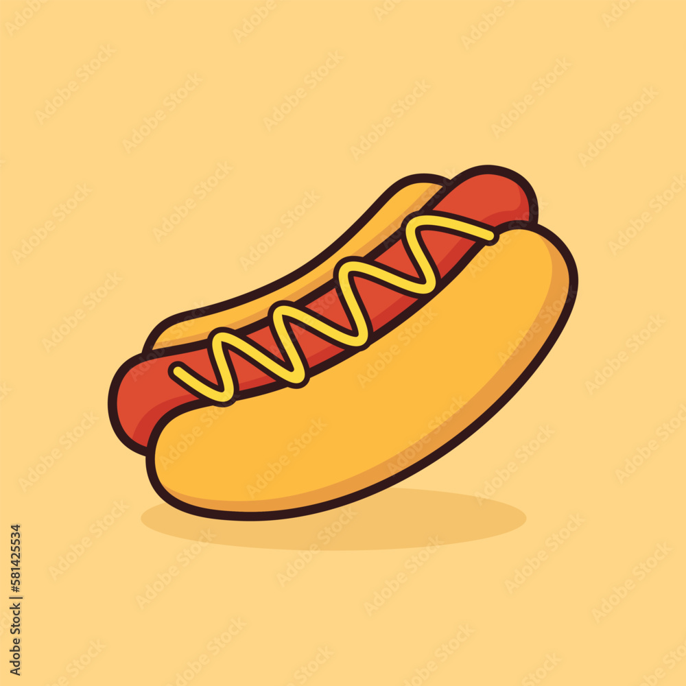 American hotdog sandwich cartoon icon vector illustration. Food icon concept illustration, suitable for icon, logo, sticker, clipart American hotdog sandwich cartoon icon vector illustration. Food icon concept illustration, suitable for icon, logo, sticker, clipart