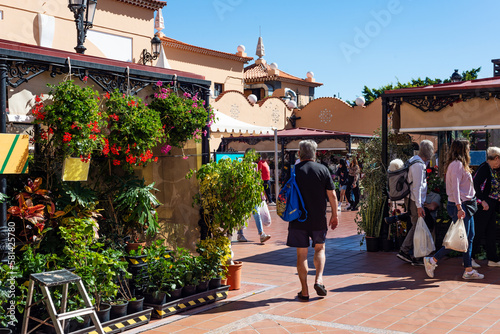 people shopping at the fruit and vegetable market in Santa Cruz de Tenerife. Canary Islands.