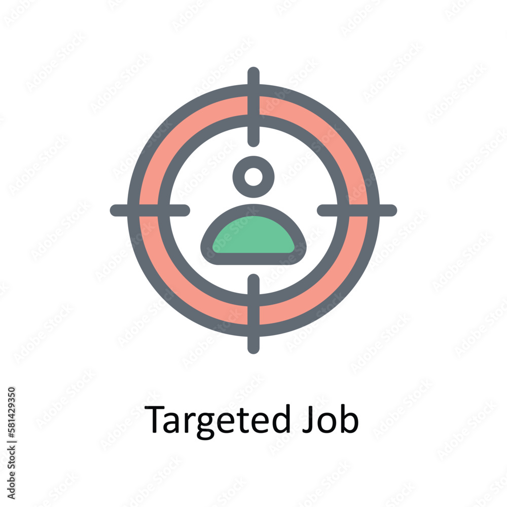 Targeted Job Vector Fill Outline Icons. Simple stock illustration stock Targeted Job Vector Fill Outline Icons. Simple stock illustration stock
