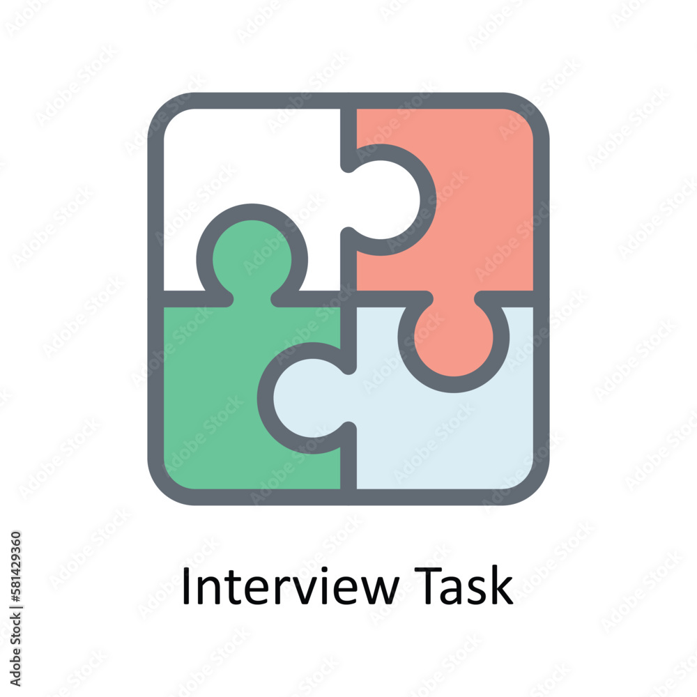 Interview Task Vector Fill Outline Icons. Simple stock illustration stock Interview Task Vector Fill Outline Icons. Simple stock illustration stock