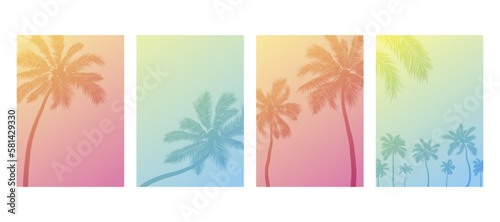 Tropical summer banner concept design of coconut tree vector illustration