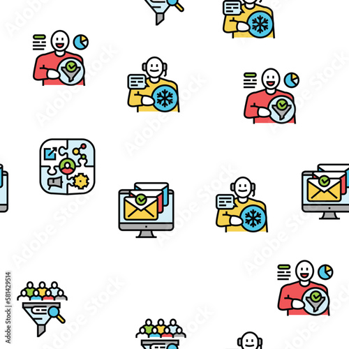 lead marketing generation vector seamless pattern