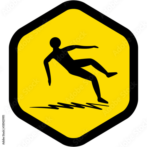 sticker slippery surface warning safety protection sign symbol 