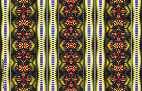 Gypsy pattern tribal ethnic motifs geometric seamless background. Doodle gypsy geometric shapes sprites tribal motifs clothing fabric textile print traditional design with triangles