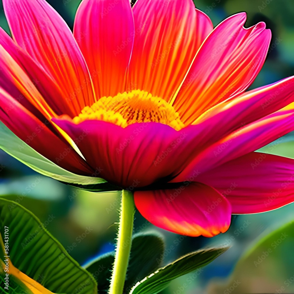 Fototapeta premium pink flower on a stem close-up