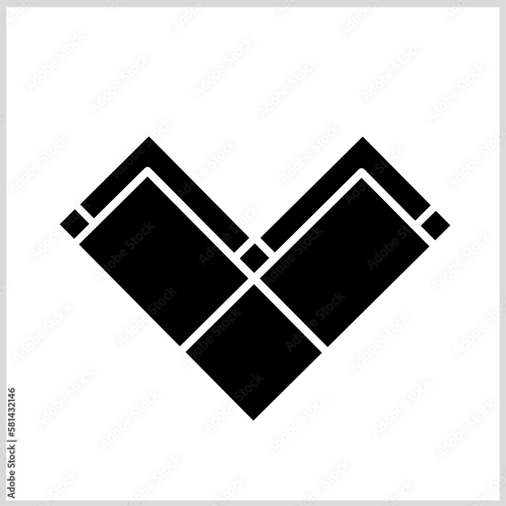 Rectangle icon conception with heart shape icon, Vector Illustration for Icon, Symbol, Logo etc Rectangle icon conception with heart shape icon, Vector Illustration for Icon, Symbol, Logo etc