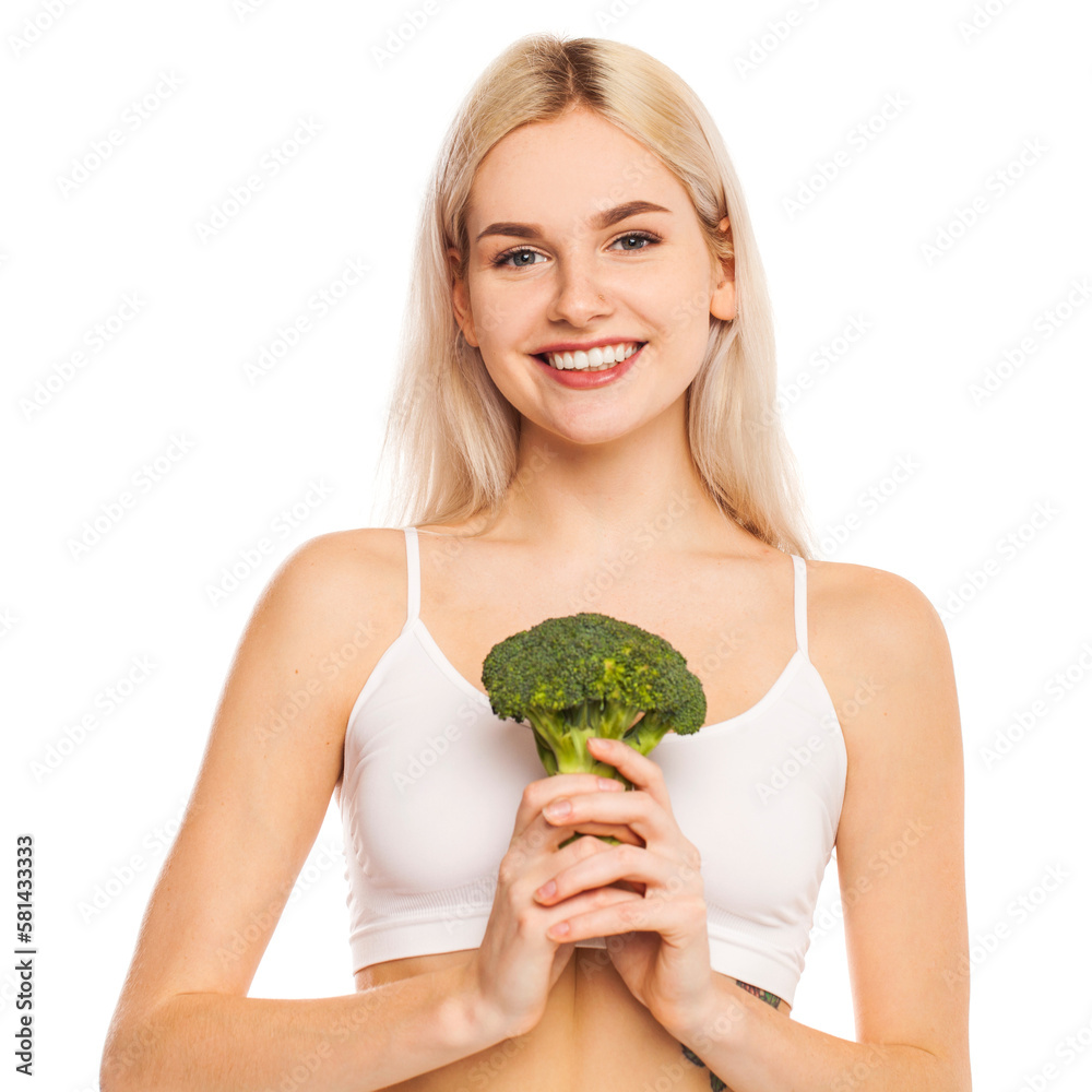 Young beautiful blonde woman in white sports underwear Young beautiful blonde woman in white sports underwear