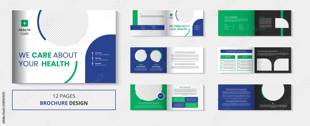 healthcare brochure design for Medical and hospital template with ...