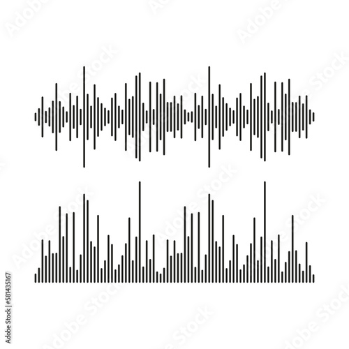 Abstract sound waves. Music track sound wave. Vector illustration.