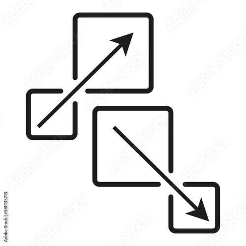 Squares arrows icon on white background. Vector illustration.