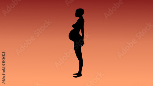 pregnant african woman silhouette