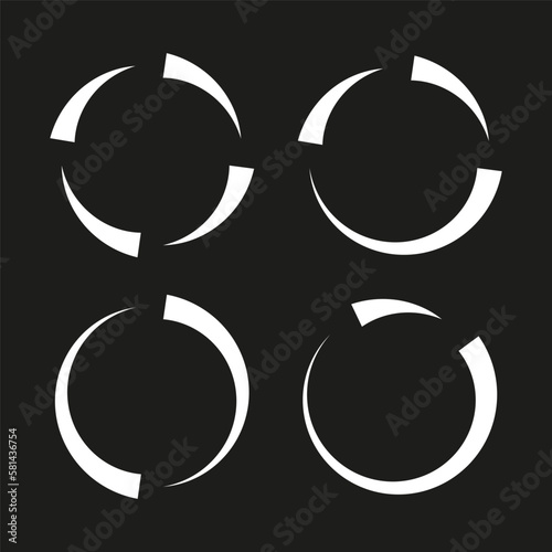 Concentric radial lines. Vector illustration.