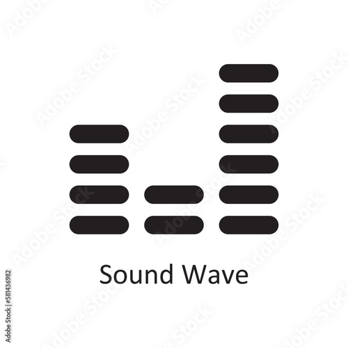 Sound Wave Vector Solid icon Design illustration. Music Symbol on White background EPS 10 File