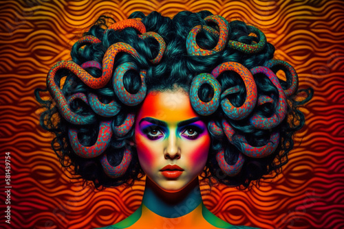 colorful portrait of Medusa