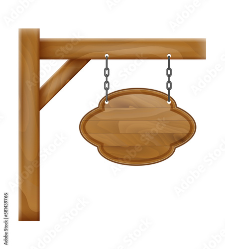 hanging vintage wooden sign stock vector illustration