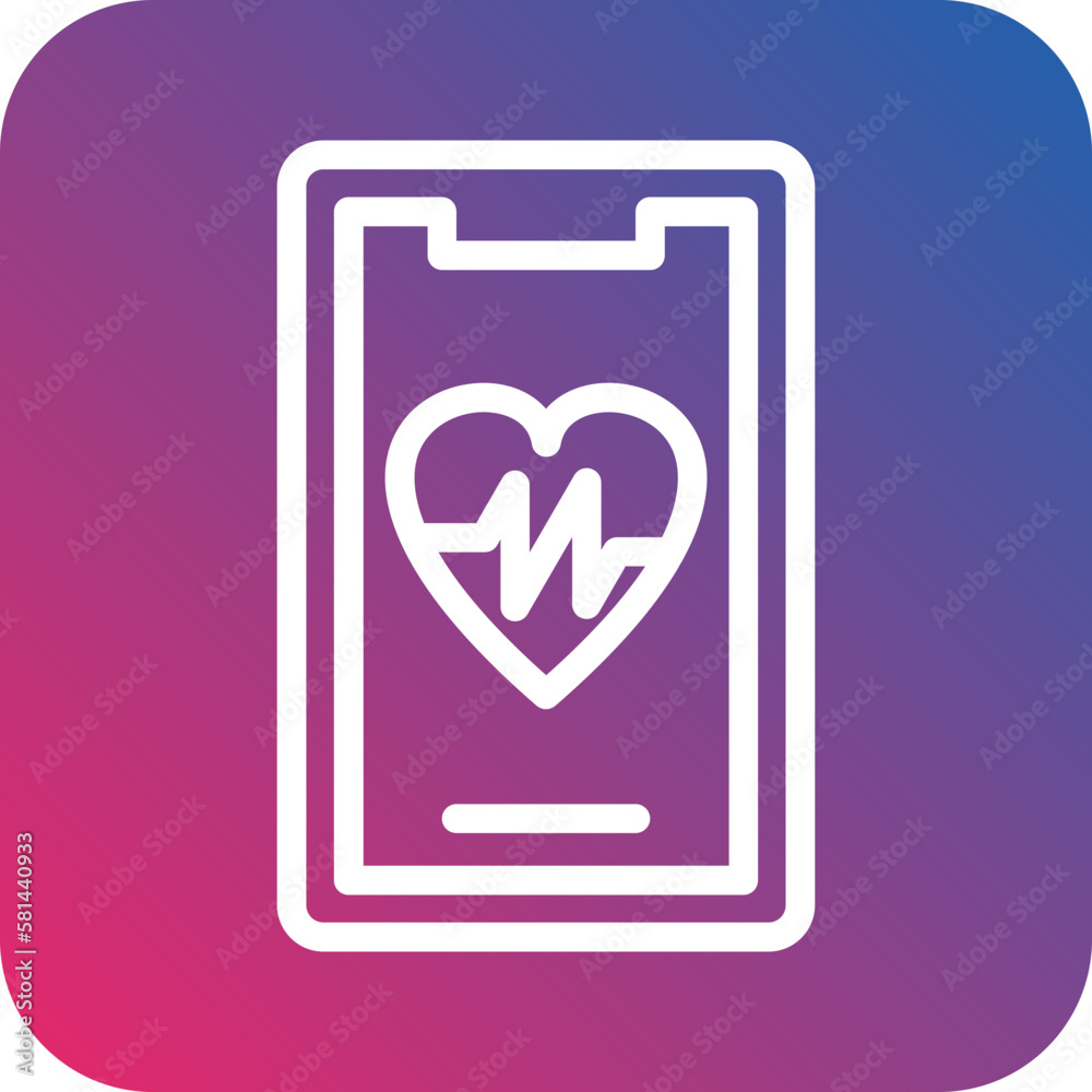 Vector Design Mobile Heart Rate Icon Style Vector Design Mobile Heart Rate Icon Style
