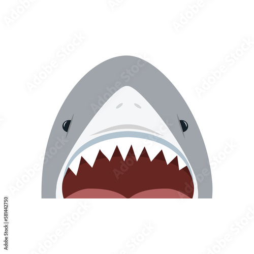 Angry shark with open mouth