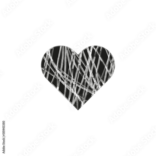 Doodle heart scrabble texture. Vector illustration.