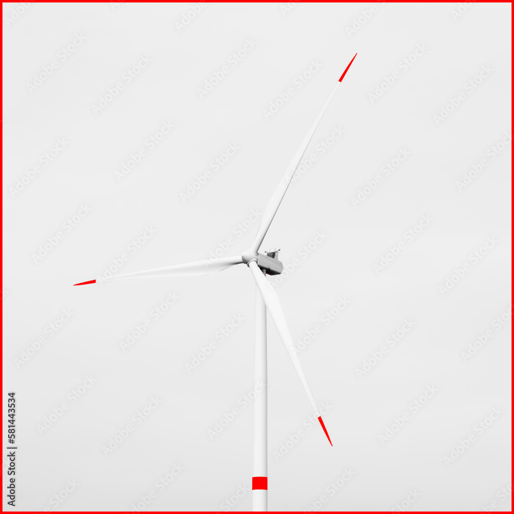 Photo of a wind turbine rotor. Photo of a wind turbine rotor.