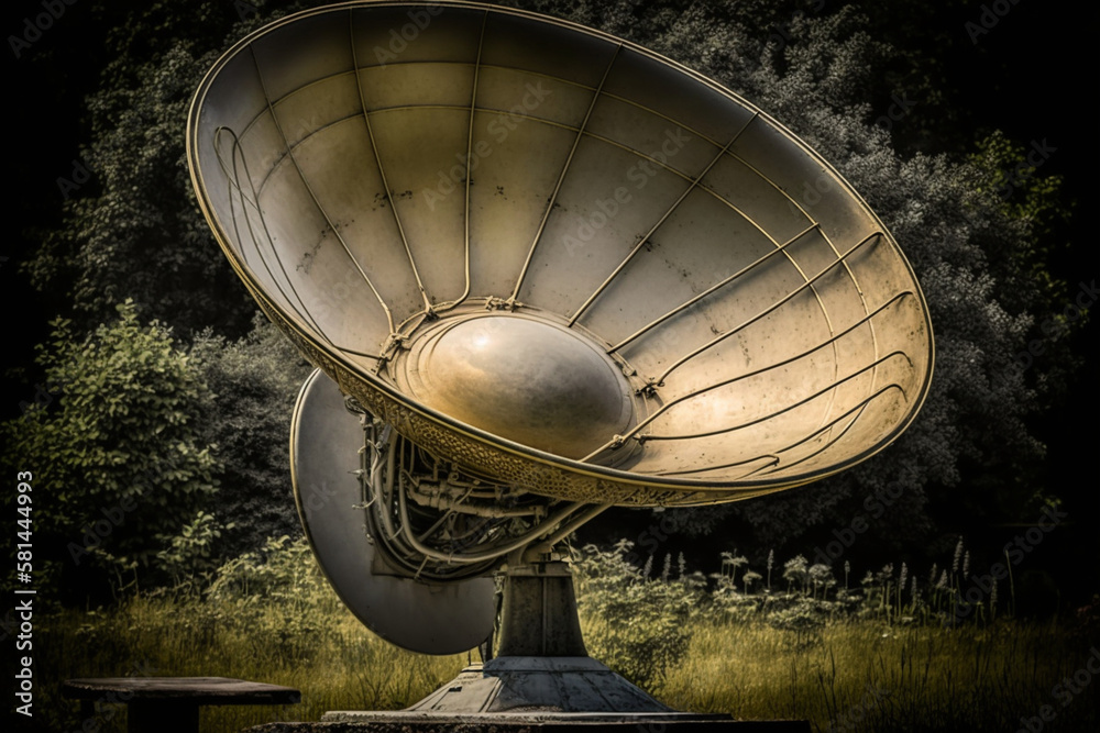 a satellite dish, symbolizing the telecommunications industry