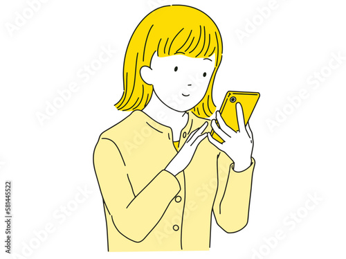 スマホで検索する女性