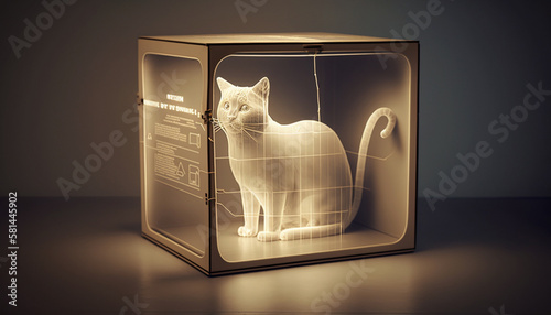 シュレディンガーの猫_Schrodinger's Cat in Box_generative ai photo