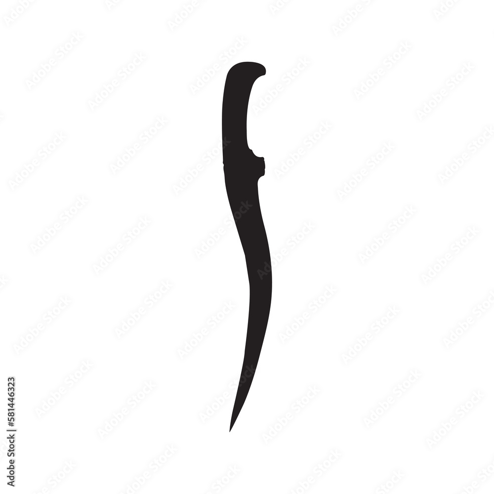 Asian dagger knife vector icon Asian dagger knife vector icon