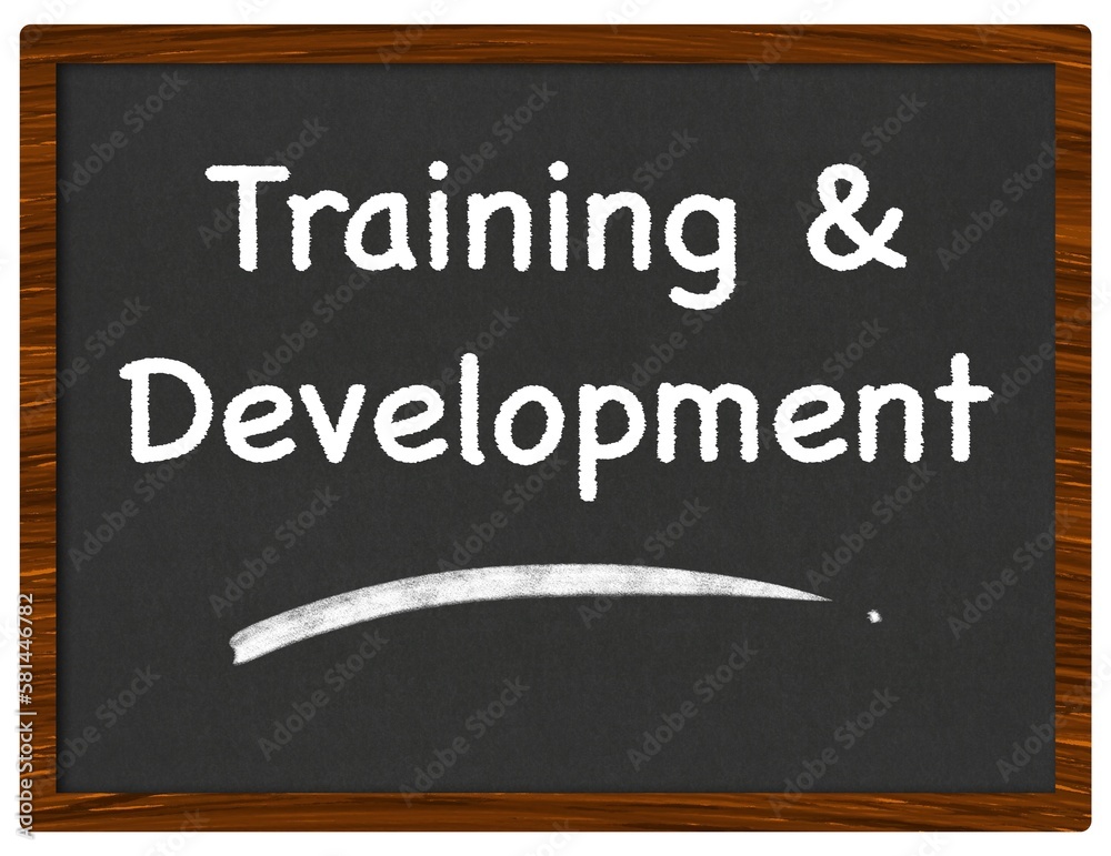 Obraz premium Training And Development Blackboard Chalk Text