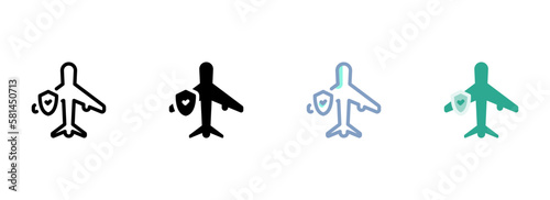 Simple vector icon on a theme aircraft, safety