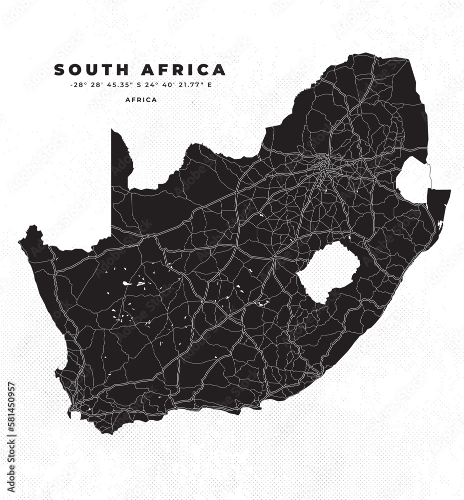 Fototapeta premium South Africa Map vector illustration poster and flyer
